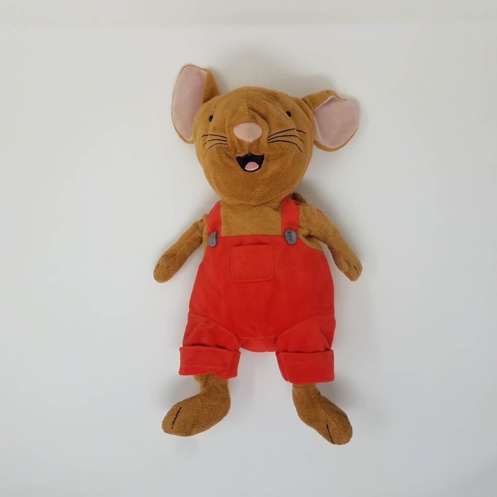 Vintage Y2K Retired If you Give a Mouse a Cookie Red Overall Jumpsuit Brown Mous